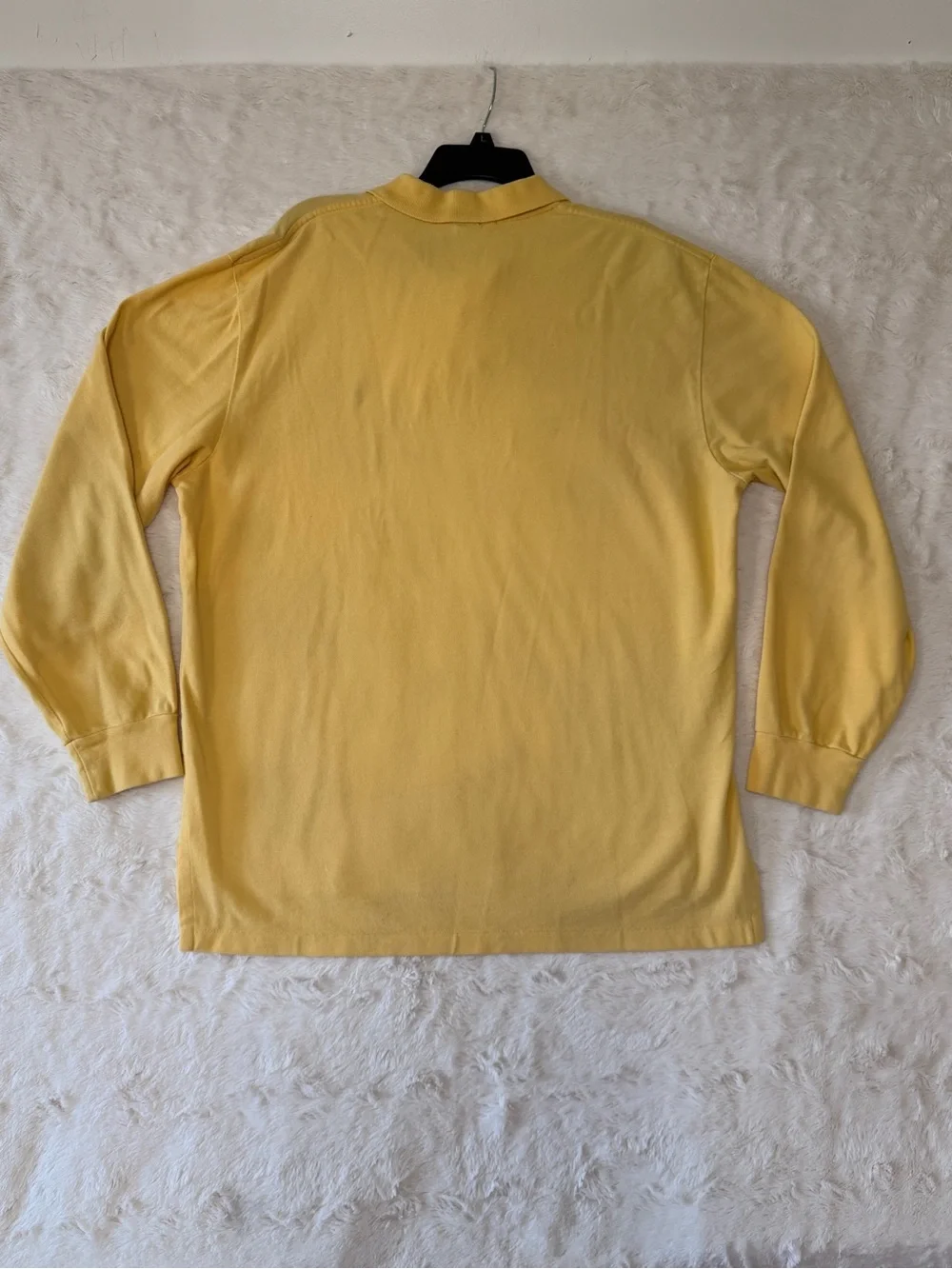 Vintage Polo Ralph Lauren Long Sleeve Polo Shirt XL Yellow Cotton Mesh Pony Logo